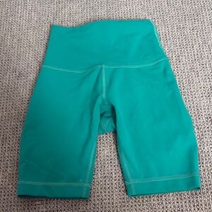 Lululemon Athletica Green Bike Shorts High-Waisted Stretch